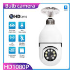 V380 PTZ Full HD 2MP 1920P WIFI IP Camera E27 Bulb Camera 360 Degree Wireless Home Color Night Vision Two Way Audio Smart Motion Detection